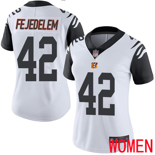 Cincinnati Bengals Limited White Women Clayton Fejedelem Jersey NFL Footballl #42 Rush Vapor Untouchable->women nfl jersey->Women Jersey